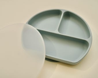 Kid-Friendly Silicone Divider Plates with Lid | Baby & Toddler Feeding Set