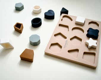 Soft Shapes Sensory Puzzle Set | Montessori Toddler Toy | Baby & Preschool Educational Development Toy