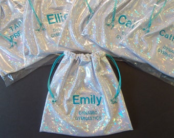 Personalized Gymnastics Grip Bag – Monogrammed Drawstring Bag, Team Colors