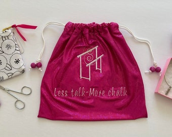 GYMNAST GRIP bag w/ bar set graphic & bracelet ~plus includes hand rip care kit w/ small zipper bag, scissors, manicure kit, bandages