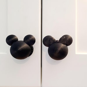 Mickey/Minnie Inspired Cabinet Knob Set of 2, Drawer Pull Hardware with Multiple Styles