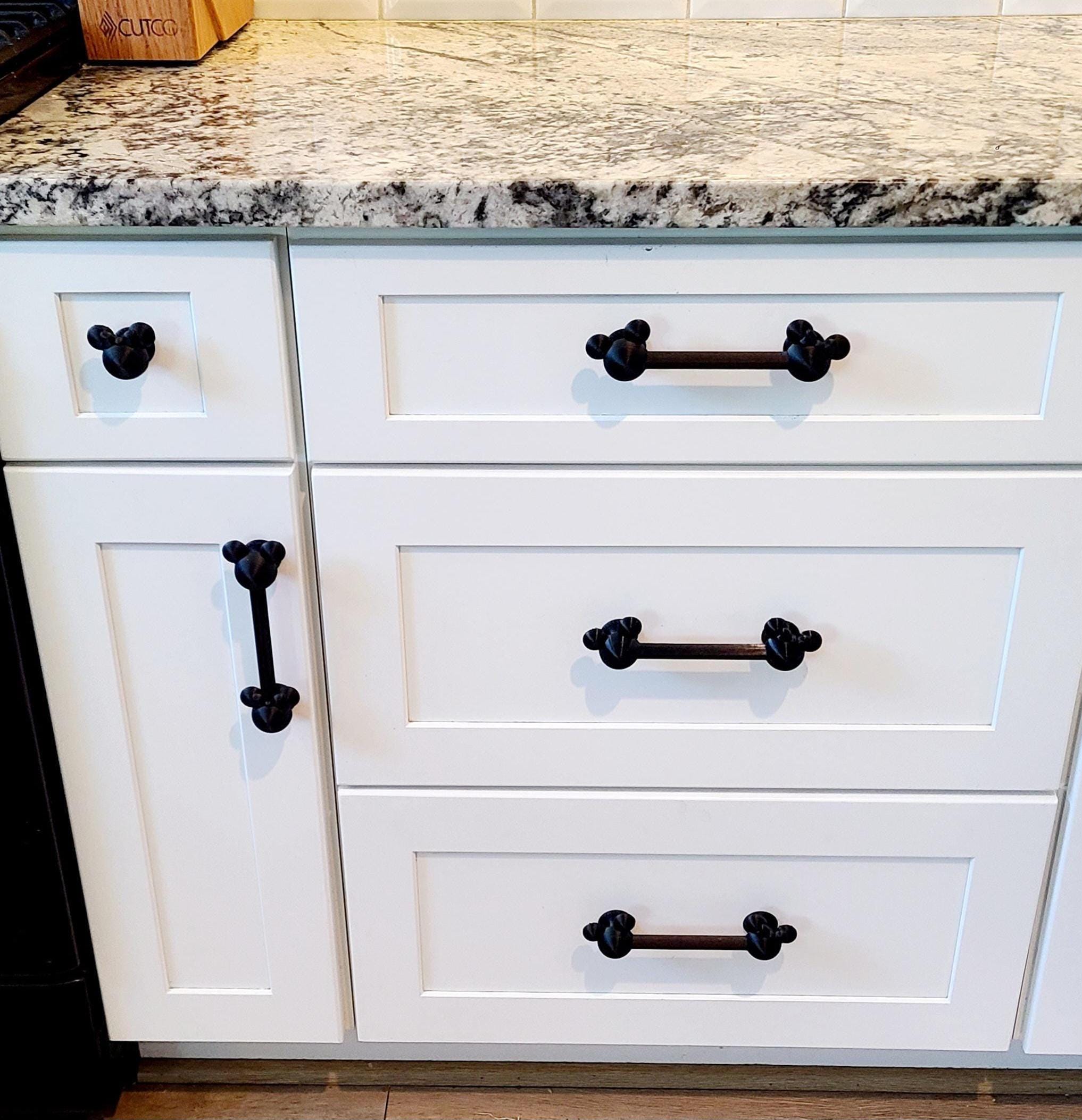 Mickey & Minnie Inspired Drawer Pull, Cabinet Handles in 3
