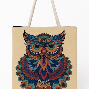 Turkish Owl Gobelin Tote Bag – 25% OFF – Handmade Boho Ethnic Shoulder Bag