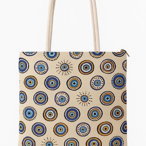 Turkish Evil Eye Gobelin Tote Bag | Handmade Tapestry Shoulder Bag | Ethnic Pattern Purse | Protective Fabric Gift Bag