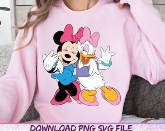 Minnie and Daisy Summer SVG,Minnie Mouse and Daisy Duck , Best Friends , Digital Download Png,Disney Trip Png, Disney Bff Png