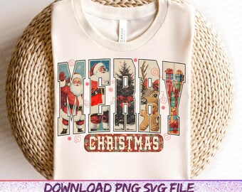 Retro Christmas PNG, Christmas Shirt PNG, Vintage Christmas PNG, Santa Claus png, Christmas Sublimation, Merry Christmas png, T-shirt design