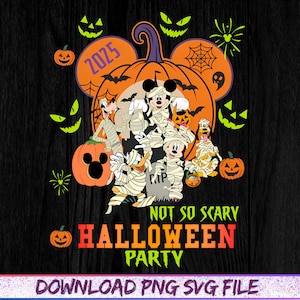 Disney 2025 Mickey Not So Scary Halloween Party Png, Sublimation Clipart, Disney Halloween Party Png, Halloween Family Matching Png Clipart