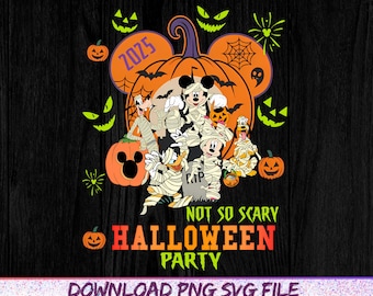 Disney 2025 Mickey Not So Scary Halloween Party Png, Sublimation Clipart, Disney Halloween Party Png, Halloween Family Matching Png Clipart