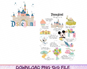 DisneyThings To Do 2 Side digital Disneyland 2025 png, Mickey & Friends, Disneyland Trip Digital File,Disneyland Png