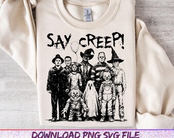 Di' Creep Png, Retro Halloween Png, Film Horror Png, Sublimazione Horror Halloween, Film Spaventoso Png, Horror Png, Halloween Trendy Png