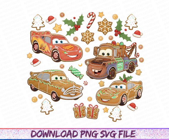 Christmas Cars Gingerbread Png, Retro Cars Christmas PNG, Cute Car Cookie Png, Merry Christmas Png, Holiday Cartoon Christmas Digital PNG