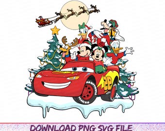 Topolino e i suoi amici di Natale Png, Saetta McQueen di Natale Png, Albero di Natale Png, Famiglia di Natale Png, Natale Png, File digitale