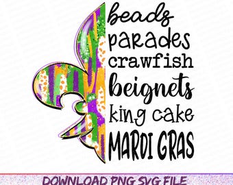 Glitter Mardi Gras PNG, Mardi Gras Vibes Png, Fleur De Lis Png, Fat Tuesday Png, Mardi Gras Coquette Png, King Cake Png, Louisiana Png