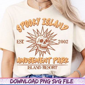 Spooky Island Retro Cartoon Halloween Movie PNG – Disco Skull T‑Shirt Sublimation,90s Halloween Png, Retro Halloween Png, Summer Png