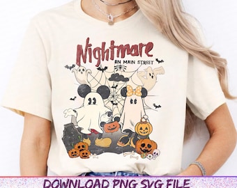 Nightmare On Main Street PNG, Retro Halloween Png, Spooky Vibes Png, Trick Or Treat Png, Halloween Masquerade, Halloween, Digital Download