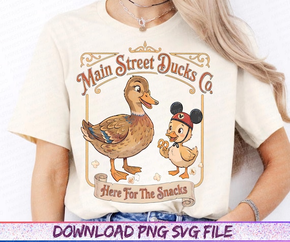 Funny Main Street Ducks Co Here For The Snacks png, Disney Duck Magic Kingdom png, Walt Disney World Trip png, Funny Animal Lover Gift