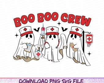 Boo Boo Crew Png, Halloween Nurse Png, Halloween Png,Nurse Halloween Png,Retro Nurse Png,Ghost Nurse Png,Nurse Shirt Sublimation,Cute Ghost