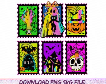 Neon Halloween Png, Retro Spooky Season Png, Boo Ghost Coquette Png, Pumpkin Halloween Png, Preppy Halloween Png, Retro Halloween Ghosts