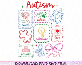Autism Awareness Coquette Png, Autism Acceptance Shirt Design, Autism Teacher Bow PNG, Autism Advocate, Special Education, Neurodiversity