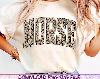 Retro Nurse Leopard Print Png Svg, Nurse Day, Leopard print Nurse Svg, Vintage Nurse Leopard Print Sublimation Shirt. Svg Png