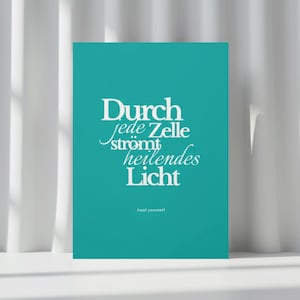 Healing Affirmation Poster "Healing Light Flows Through Every Cell" | Meditation Wall Art | Mindfulness & Positive Energy Decoration image 1