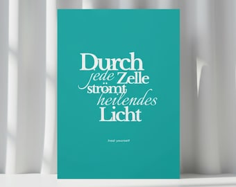 Healing Affirmation Poster "Healing Light Flows Through Every Cell" | Meditation Wall Art | Mindfulness & Positive Energy Decoration
