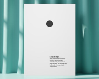 Mindfulness poster "Concentration" | Focus wall art | Meditation - Mindset art | Motivational print | Clarity & inner peace decoration