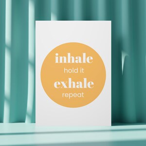 Affiche de respiration « Inspirez, retenez, expirez, répétez » | Décoration murale pleine conscience | Décoration méditation et yoga | Inspiration respiration consciente | Impression relaxation image 1