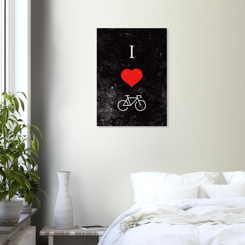 Fahrrad Poster I Bike – Liebe zum Radfahren | Minimalistisches Cycling Motiv | Geschenk für Fahrradfahre afbeelding 7