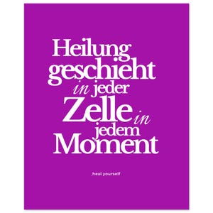 Healing Affirmation Poster "Healing happens in every cell in every moment" | Meditation Wall Art | Mindfulness & Positive Energy Decor image 2