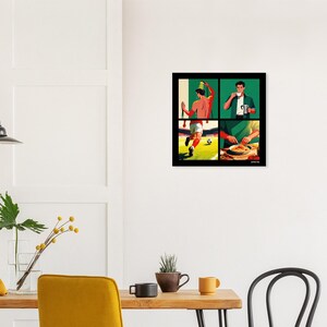 Perfect Day Poster for Footballers and Athletes | Coffee, Shower, Jogging and Food | Illustration Wall Decor | Gift for Men image 7