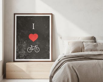 Bicycle Poster | Bike – Love of Cycling | Minimalist Cycling Design | Gift for Cyclists