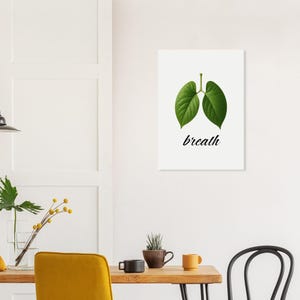 Natur Poster mit Blätter „breath“ | Meditations Wandbild | Achtsamkeit & positive Energie Deko Bild 7