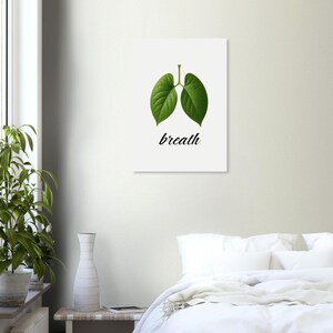 Natur Poster mit Blätter „breath“ | Meditations Wandbild | Achtsamkeit & positive Energie Deko Bild 6