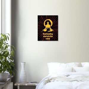 Affirmation Mind Healing Poster “Real healing starts in the mind” | Meditation Wall Art | Mindfulness & Positive Energy Decor image 3