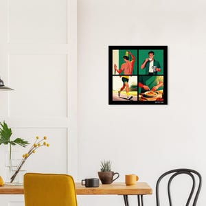 Poster Perfect Day für Läufer und Sportler| Kaffee, Dusche, Joggen und Essen | Illustration Wanddeko | Geschenk für Männer Bild 7