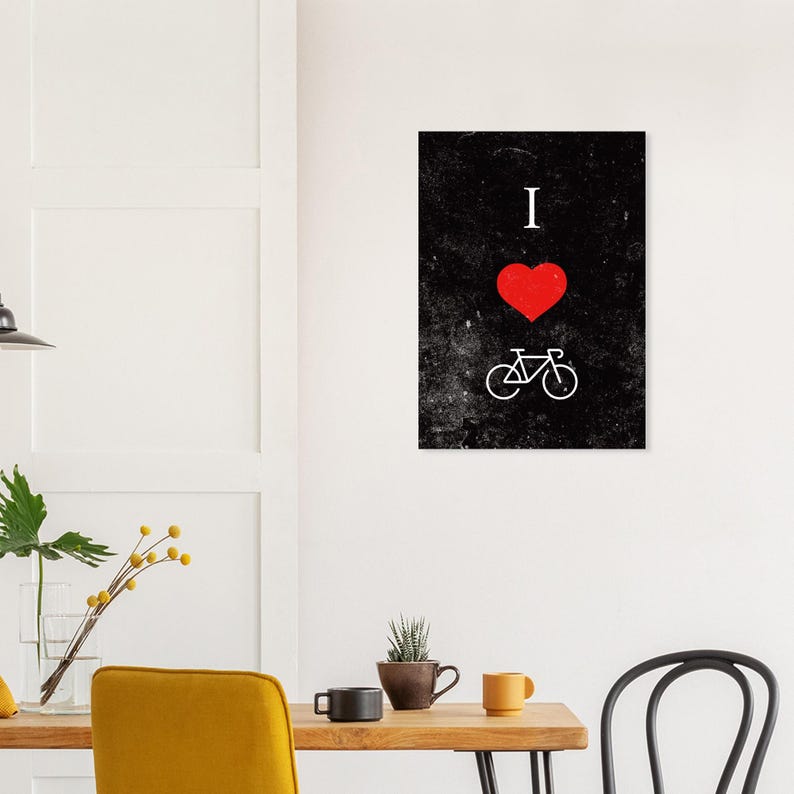 Fahrrad Poster I Bike – Liebe zum Radfahren | Minimalistisches Cycling Motiv | Geschenk für Fahrradfahre afbeelding 5