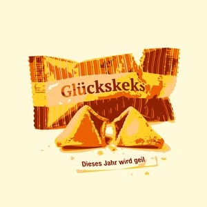 Fortune cookie poster with a saying | This year is going to be awesome | Humorous wall decor, pop art illustration, gift idea image 7