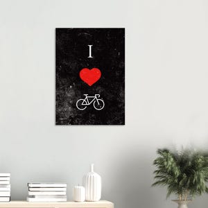Fahrrad Poster I Bike – Liebe zum Radfahren | Minimalistisches Cycling Motiv | Geschenk für Fahrradfahre afbeelding 3