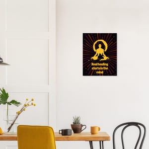Affirmation Mind Healing Poster “Real healing starts in the mind” | Meditation Wall Art | Mindfulness & Positive Energy Decor image 7