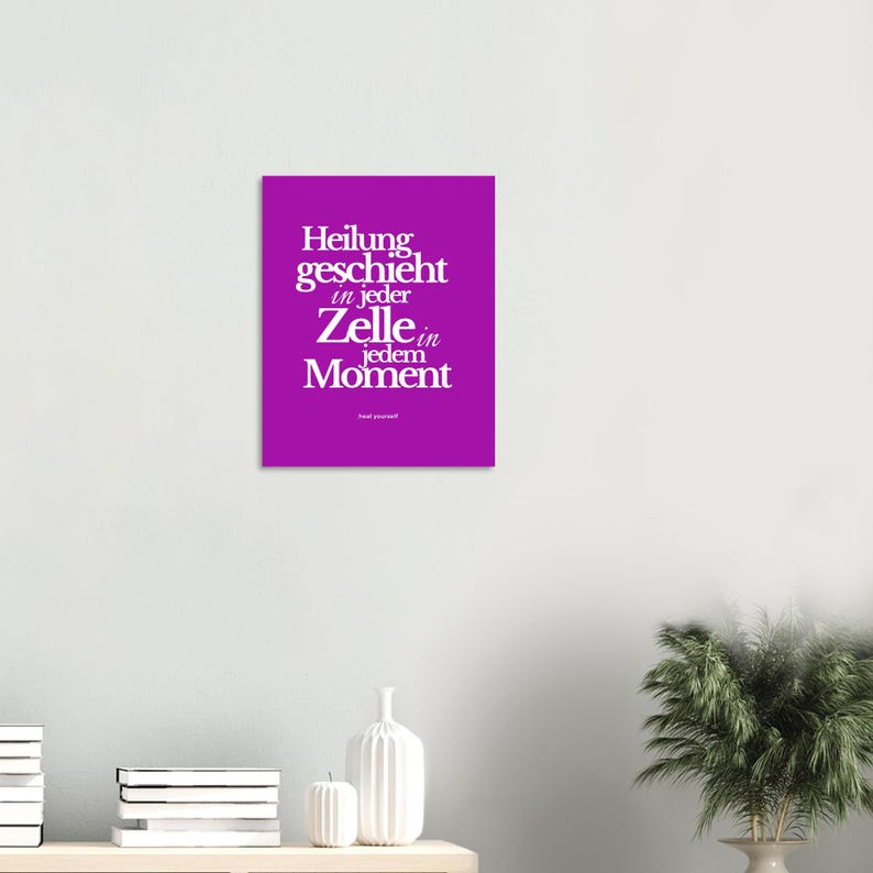 Healing Affirmation Poster "Healing happens in every cell in every moment" | Meditation Wall Art | Mindfulness & Positive Energy Decor image 3
