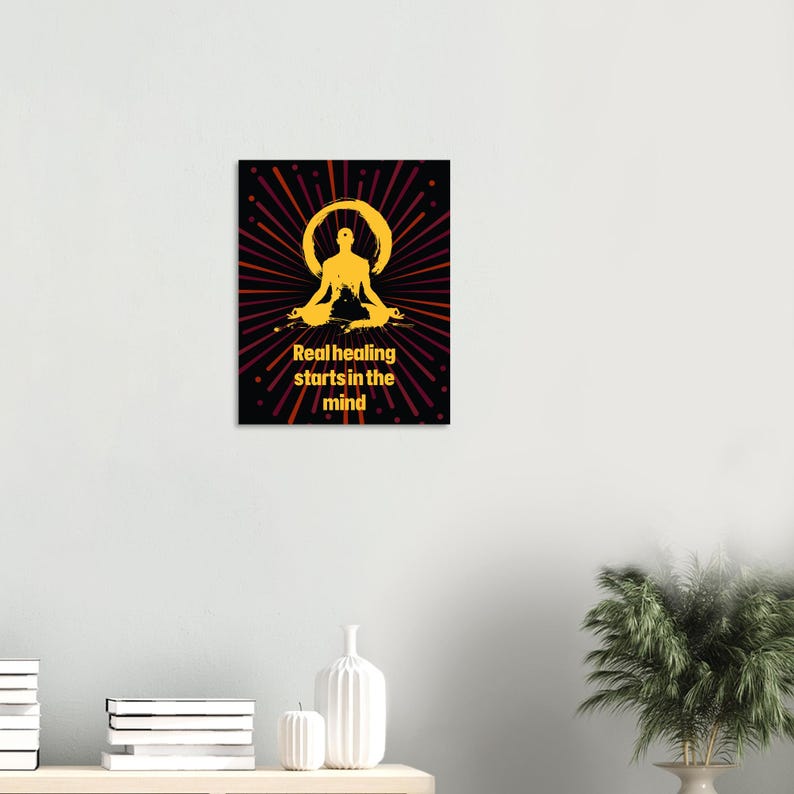 Affirmation Mind Healing Poster “Real healing starts in the mind” | Meditation Wall Art | Mindfulness & Positive Energy Decor image 5