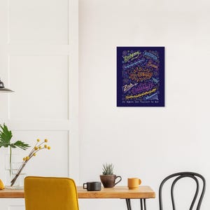 Poster Word Fireworks | Colorful typography wall art with onomatopoeia as a daily reminder to celebrate life image 6