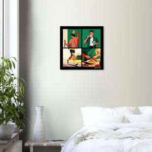 Poster Perfect Day für Läufer und Sportler| Kaffee, Dusche, Joggen und Essen | Illustration Wanddeko | Geschenk für Männer Bild 4