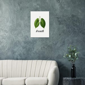 Natur Poster mit Blätter „breath“ | Meditations Wandbild | Achtsamkeit & positive Energie Deko Bild 8