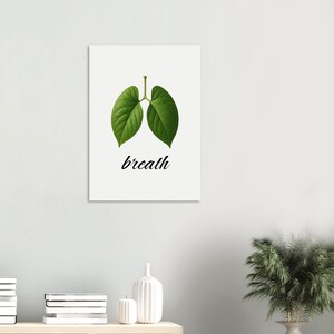 Natur Poster mit Blätter „breath“ | Meditations Wandbild | Achtsamkeit & positive Energie Deko Bild 3