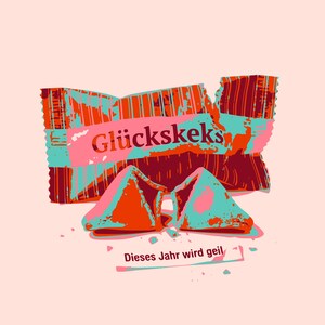 Fortune cookie poster with a saying | This year is going to be awesome | Humorous wall decor, pop art illustration, gift idea image 5