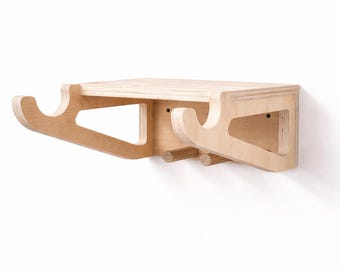 Minimalist Plywood Bike Rack | Wall-Mounted Indoor Storage Shelf and Hanger
