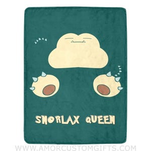 USA MADE Personalized Snorlax Blanket Manga Cartoon Gift – Anime PK Gift For Kids – Baby Blanket