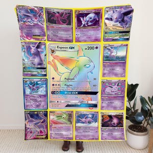 USA MADE Personalized PK Blankets, Custom Name Multi Espeon Blanket, Anime Manga Gamer Throw